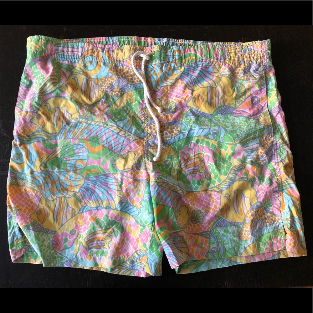 Lilly Pulitzer swim trunks, sz med, party school